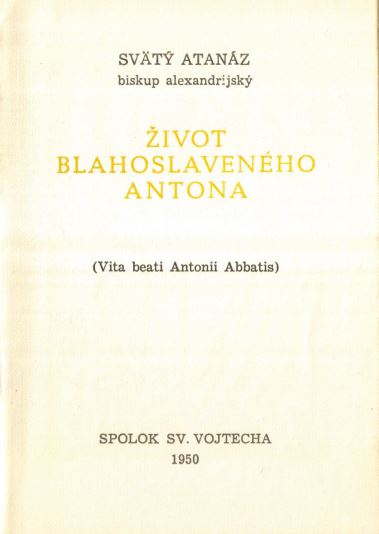 Svätý Atanáz - Život blahoslaveného Antona